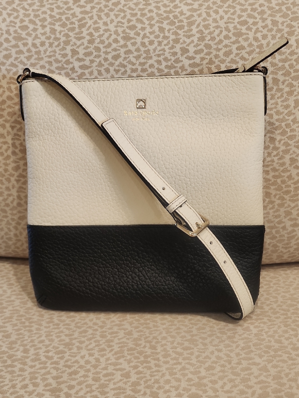 Kate Spade♤ Two-Tone Leather Crossbody in Cream & Black